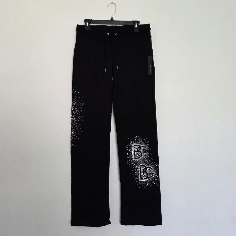 BCBGMaxAzria Womens Black Lowrise Sweatpants Size Medium